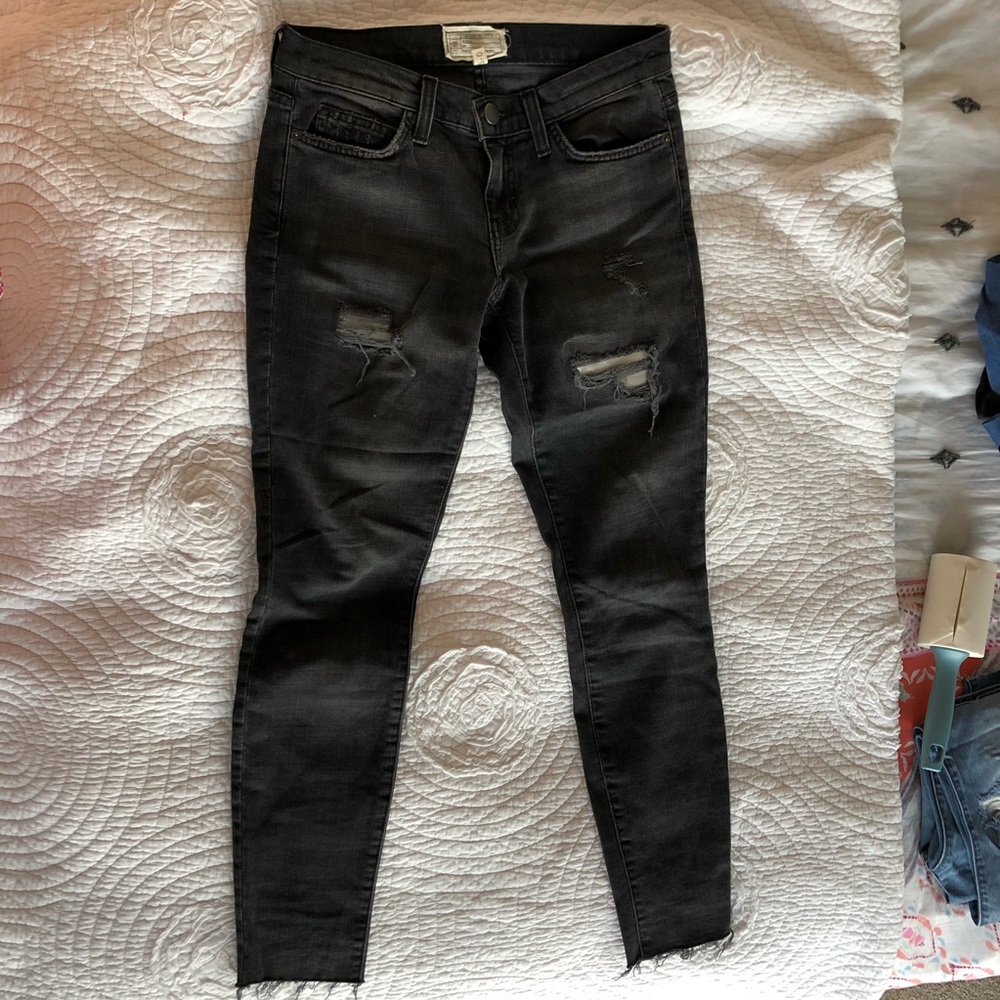 Current Elliot black ripped jeans